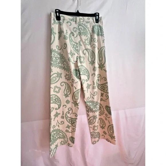 Bailey Rose Pants Womens Medium Green Paisley Whimsy Cottage Fairy Festival - Picture 3 of 3